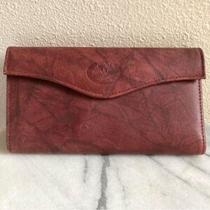 Buxton | vintage burgundy leather trifold wallet cardholder kisslock coin purse